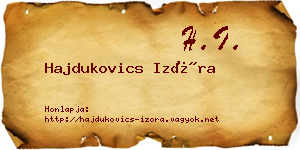 Hajdukovics Izóra névjegykártya
